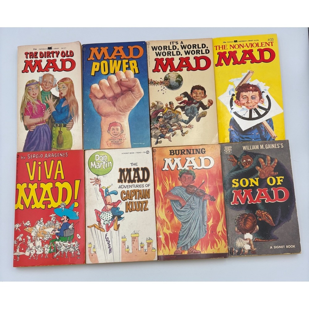 Vintage MAD Paperback Lot 8 60s 70s Viva MAD 1st Print Don Martin